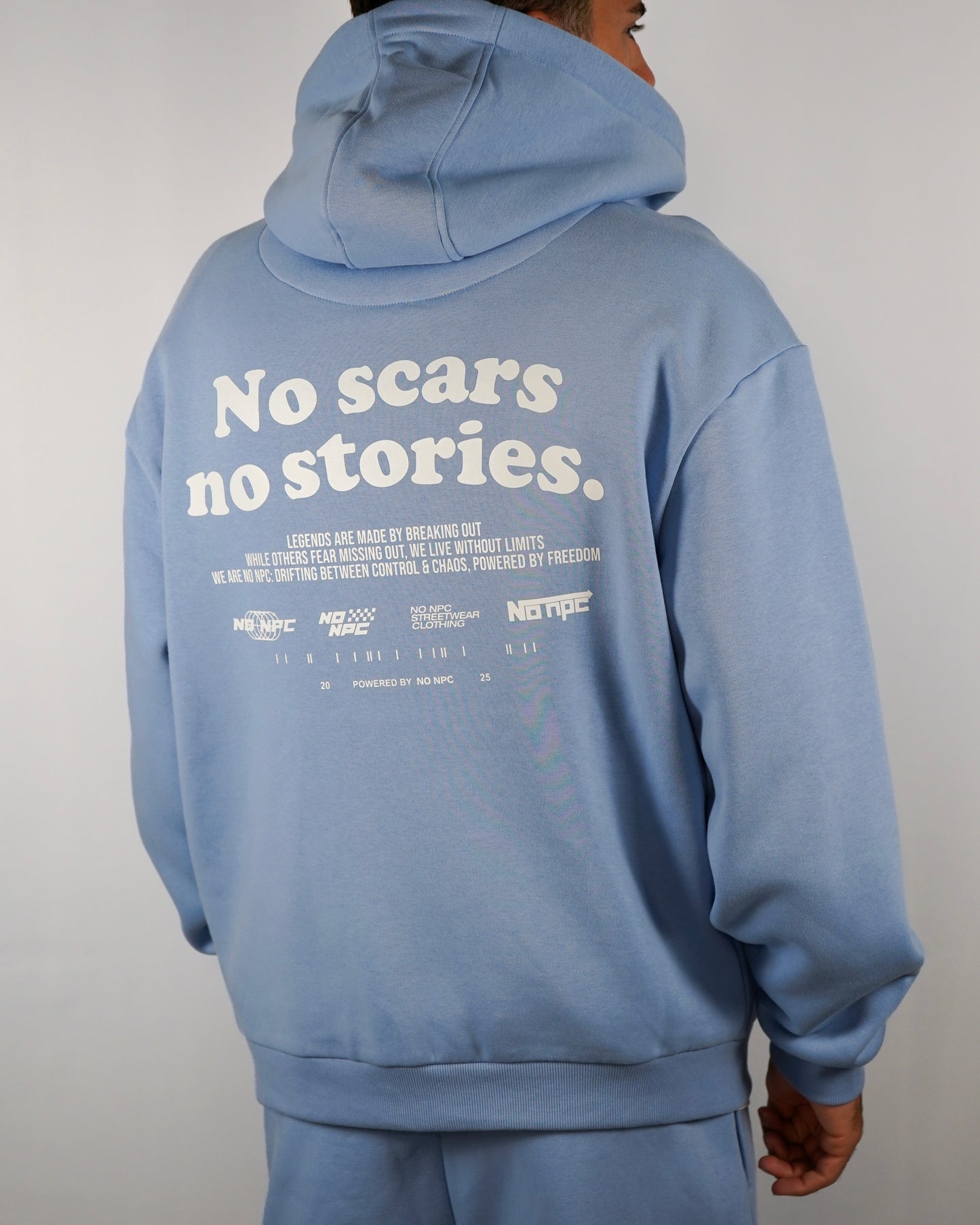 NO SCARS NO STORIES ZIPPER BLUE