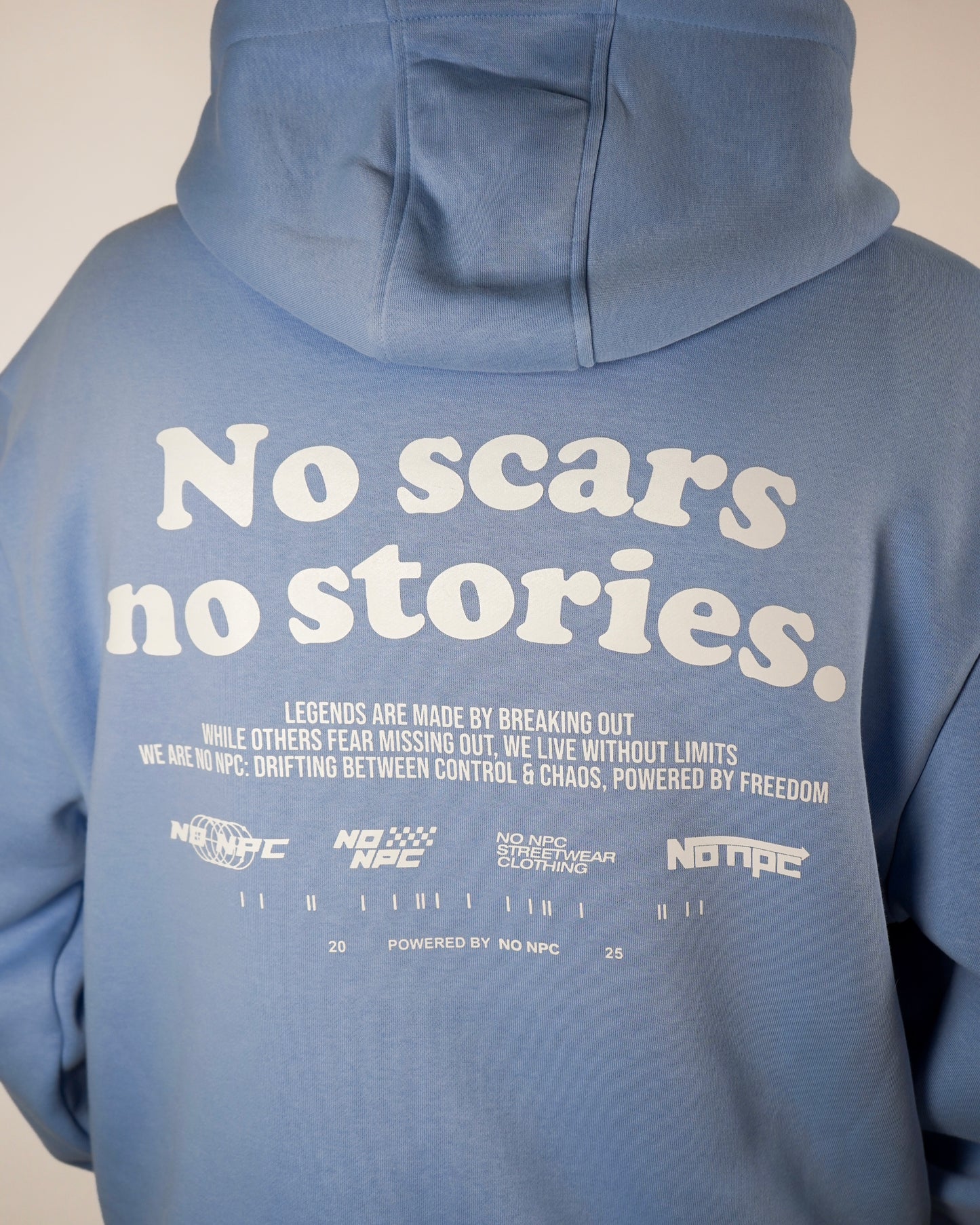 NO SCARS NO STORIES ZIPPER BLUE