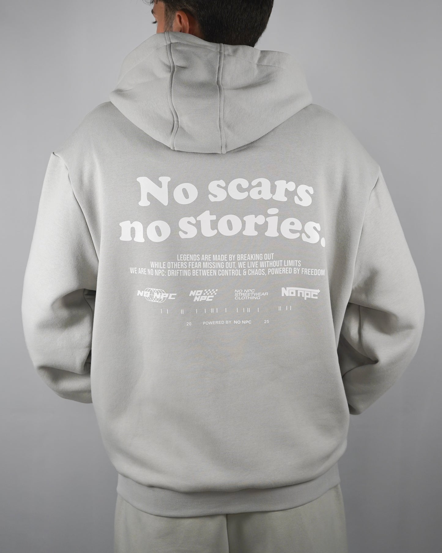 NO SCARS NO STORIES ZIPPER GREY